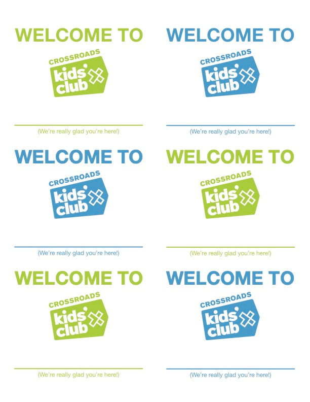New Volunteer Welcome Bag Stickers