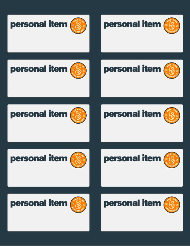 Personal Item Check Stickers