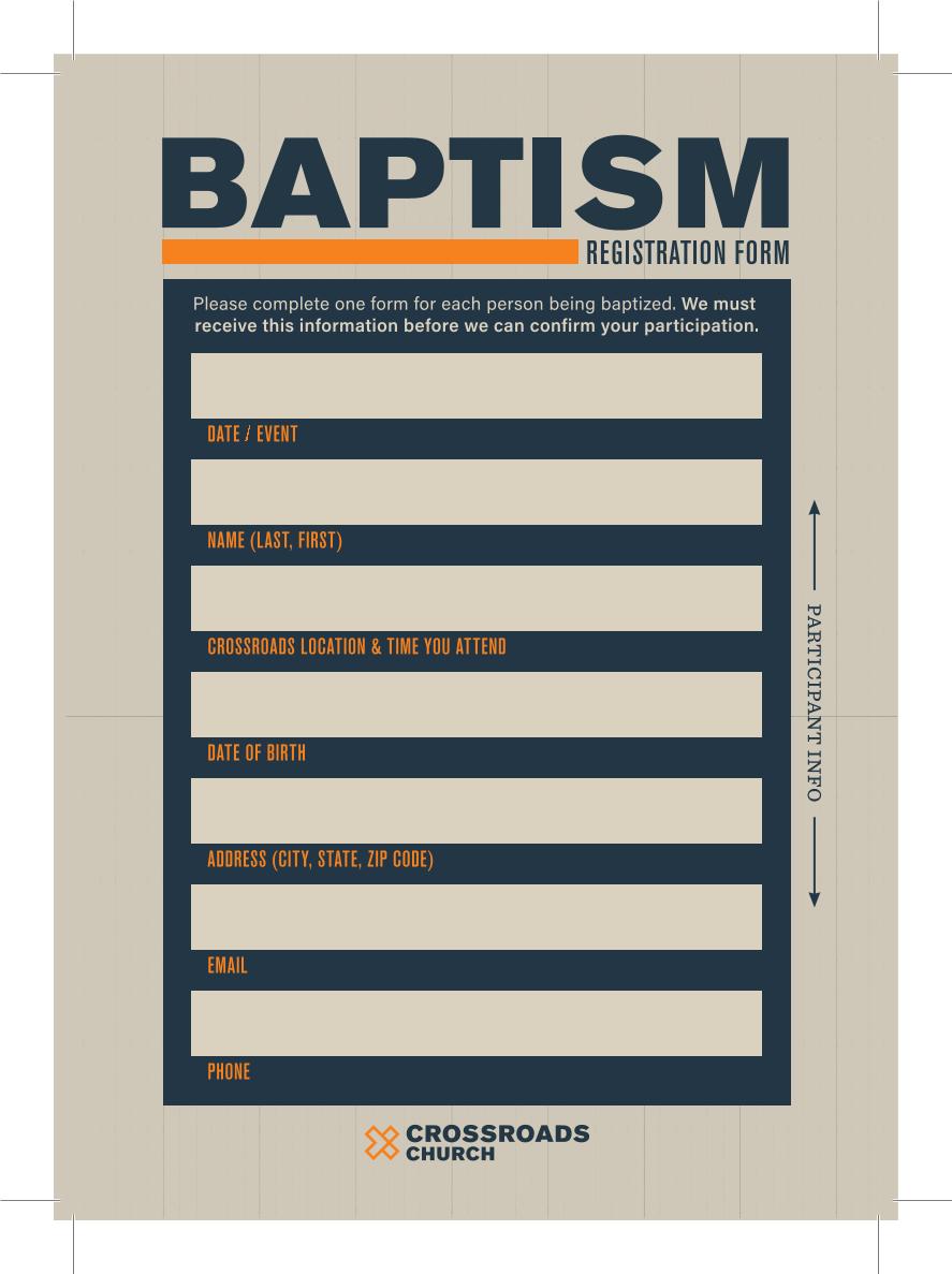 Baptism Registration Card