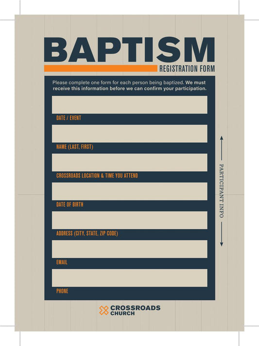 Baptism Registration Card